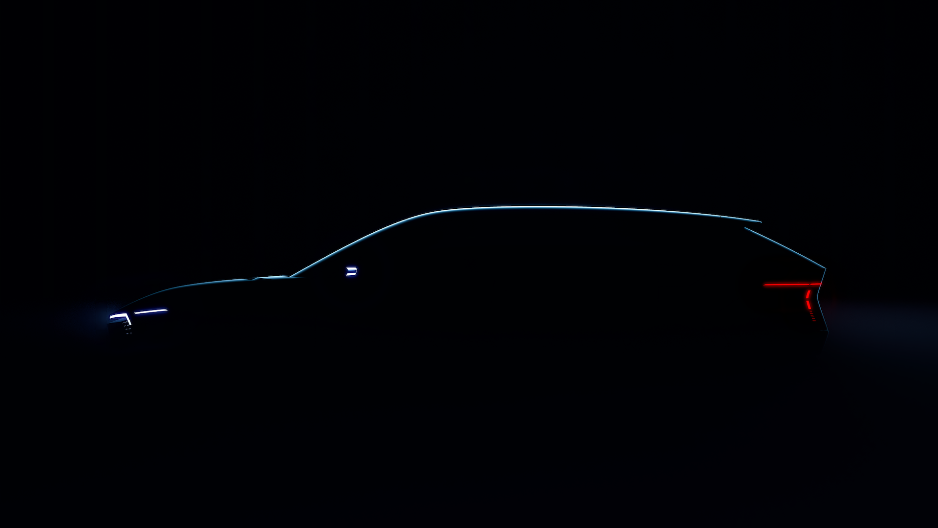 El teaser presenta el perfil elegante y aerodinámico del Skoda Vision O.