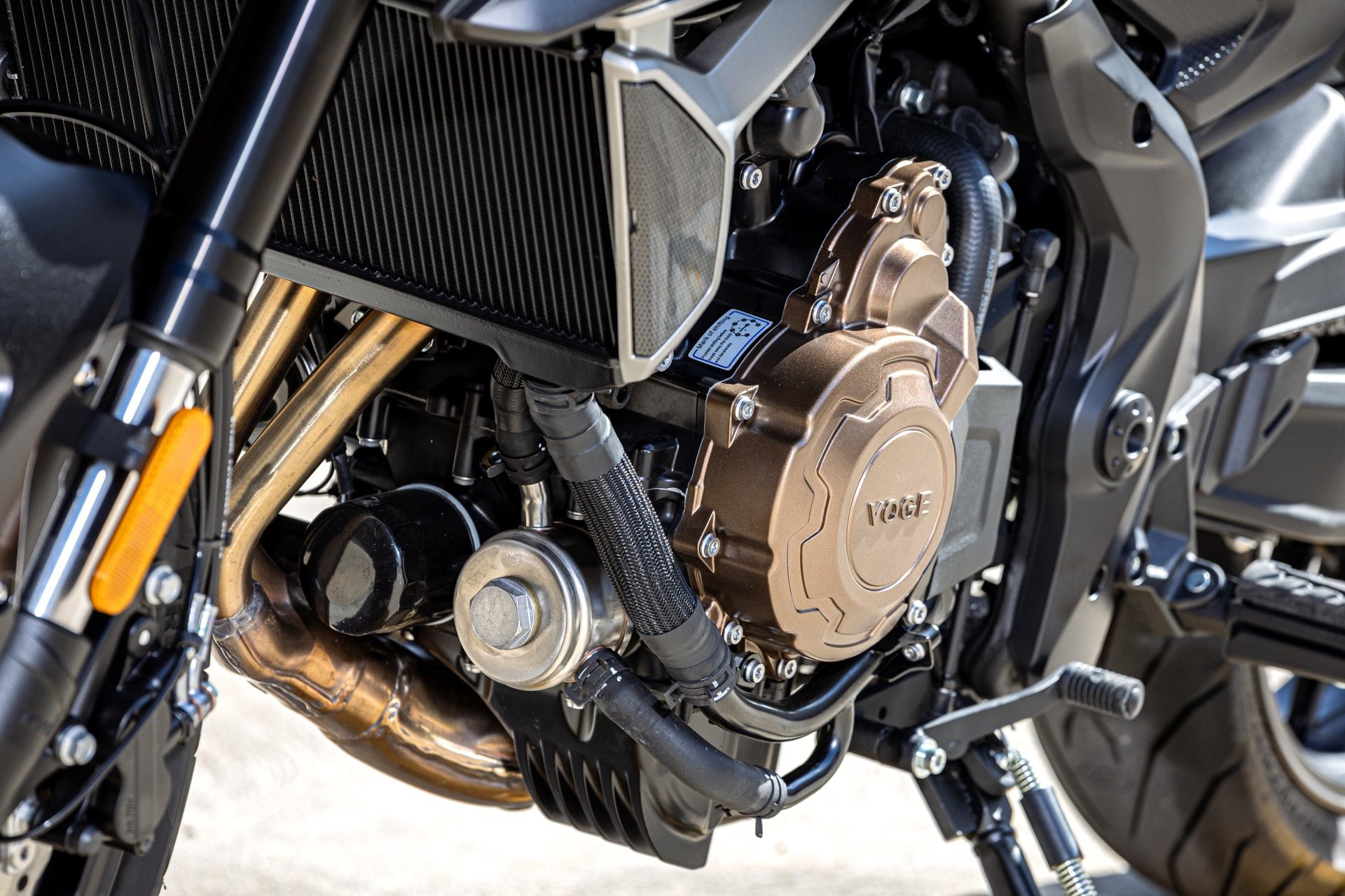 Motor de la Voge 625R, un modelo que busca competir en rendimiento y precio.