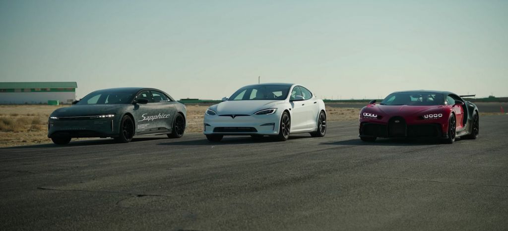 Tesla Vs Bugatti Vs Lucid thumbnail