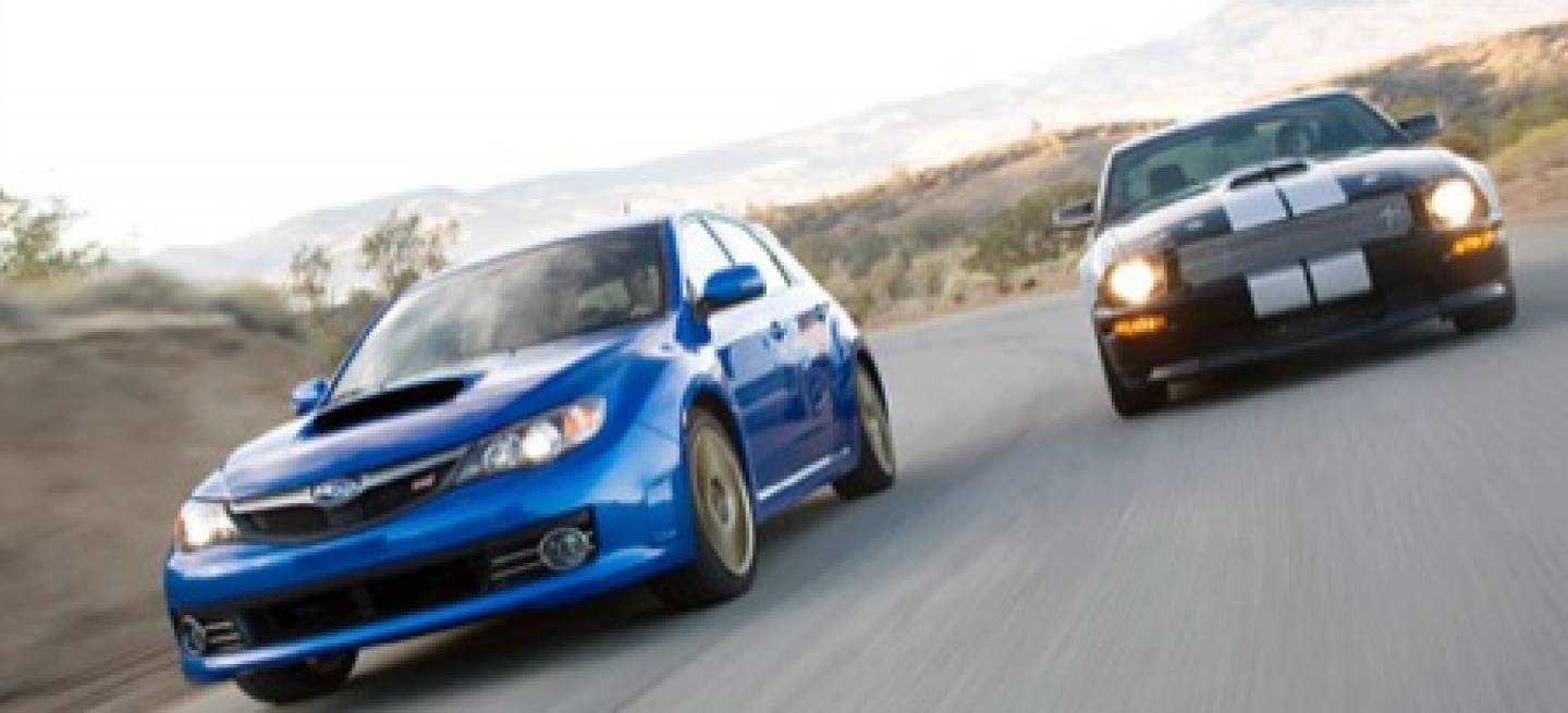 Ford Mustang Shelby GT vs Subaru Impreza WRX STI