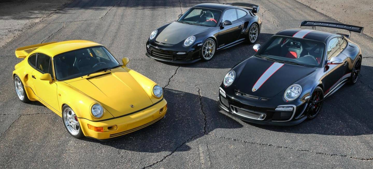 1993 Porsche 964 Turbo S Leichtbau, 997 GT3 RS 4.0 & 997 GT2 RS