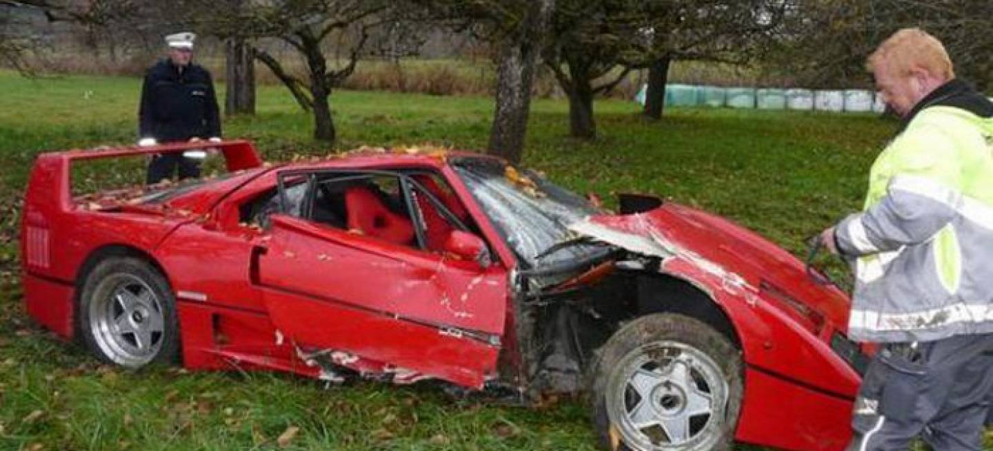 Ferrari F40, accidente en Alemania