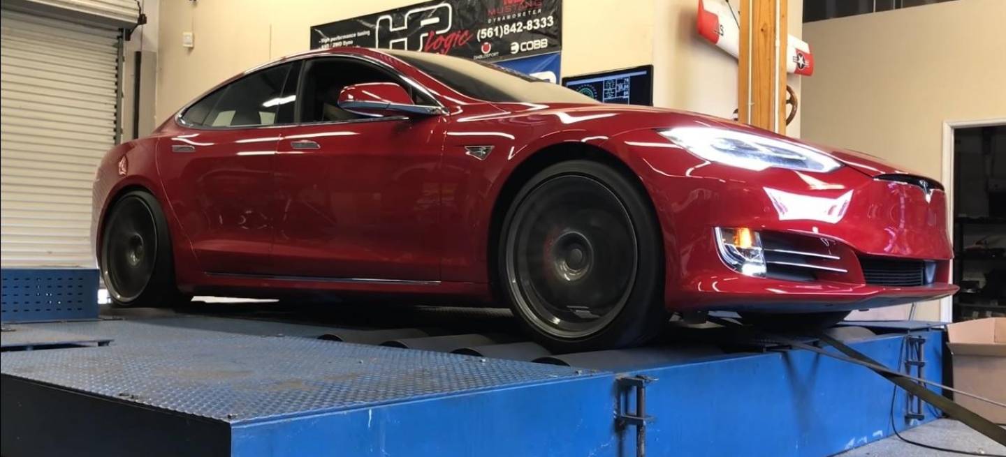Tesla Model S P100D-potencia-banco de rodillos