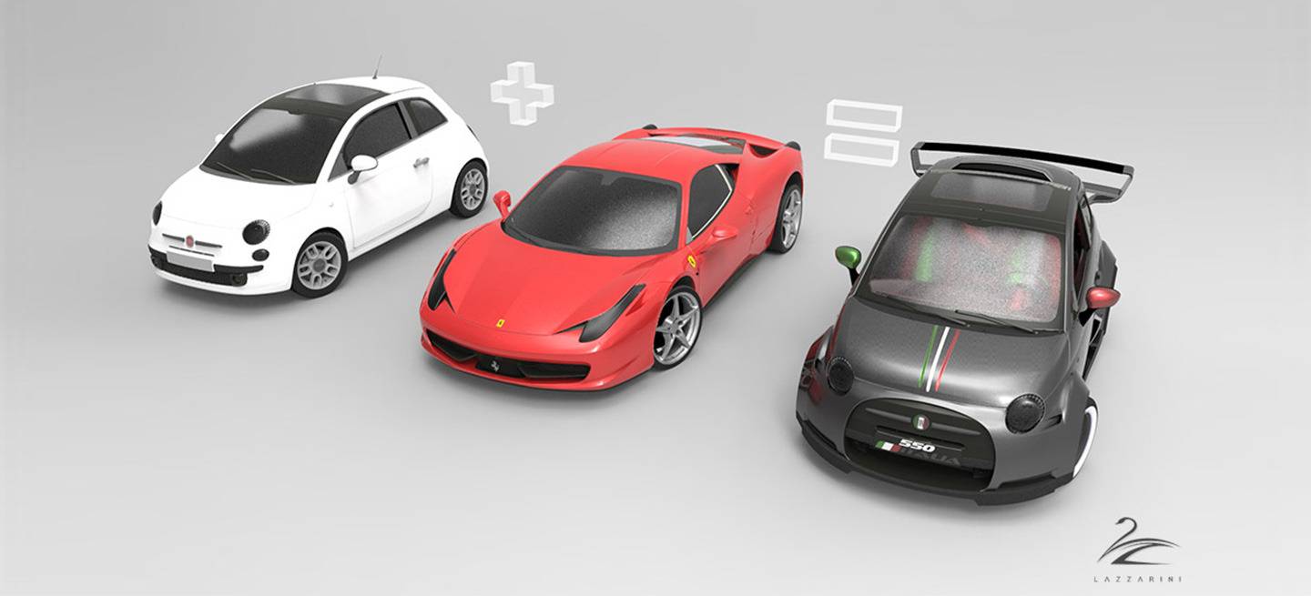 un fiat 500 con el motor v8 de un ferrari es lo más bestia que jamás