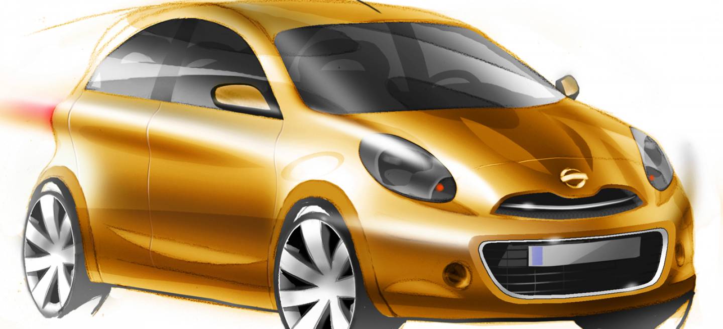 Boceto del “coche global compacto” de Nissan