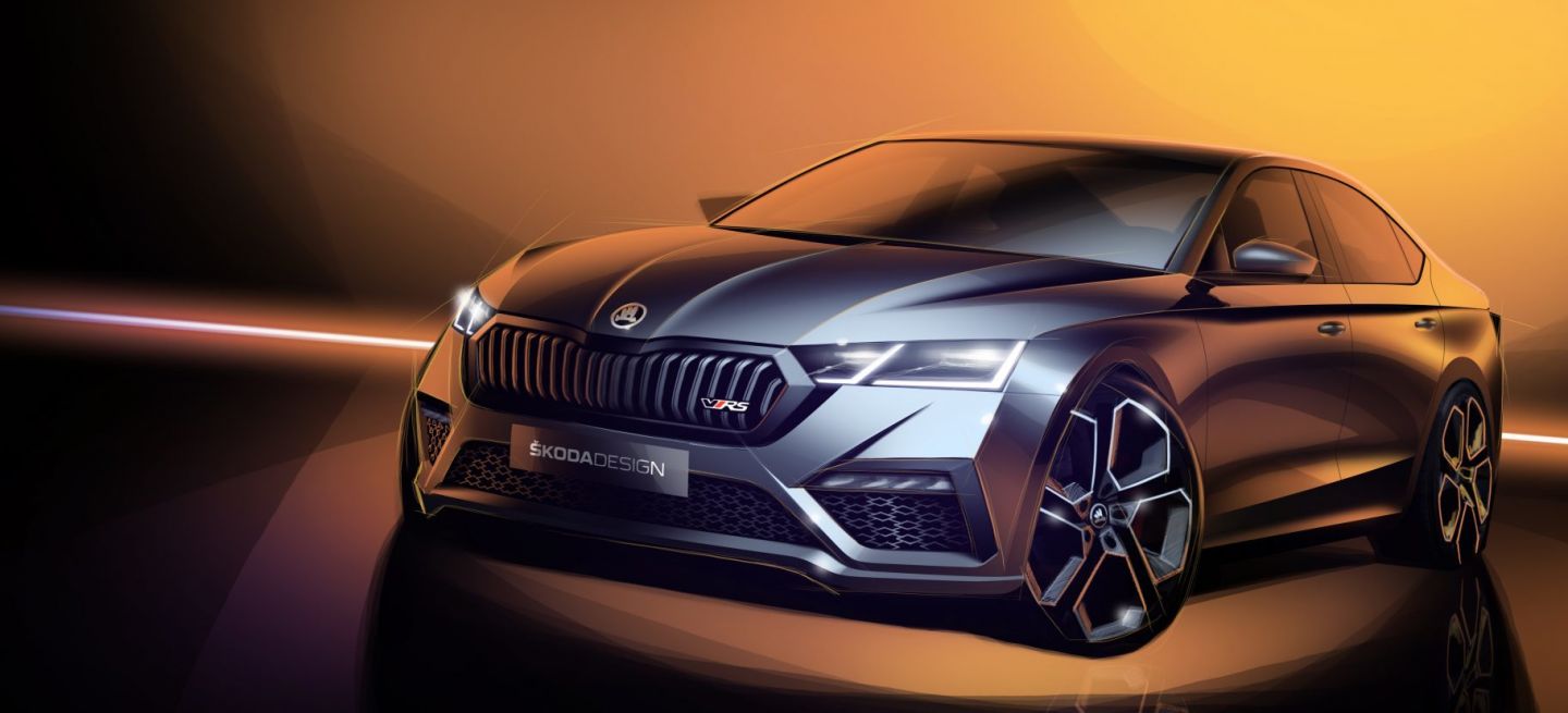 Skoda Octavia Rs 2020 Ilustracion Sedan Frontal Skoda Octavia Rs 2020 Ilustracion Sedan Frontal