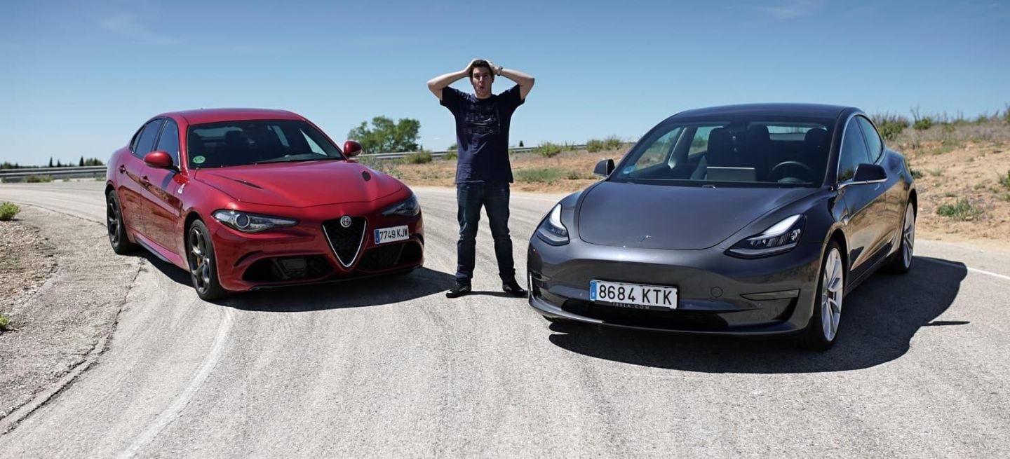 Tesla Model 3 Vs Alfa Romeo Giulia Quadrifoglio 0619 033 Tesla Model 3 Vs Alfa Romeo Giulia Quadrifoglio 0619 033