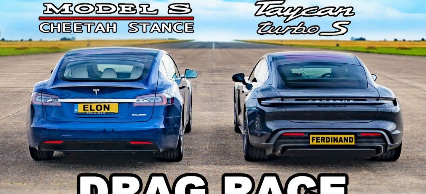 Tesla Model S Porsche Taycan Turbo S Drag Race 0820 01 Tesla Model S Porsche Taycan Turbo S Drag Race 0820 01