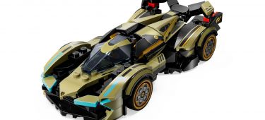 Modelo LEGO de un vehículo deportivo con diseño aerodinámico