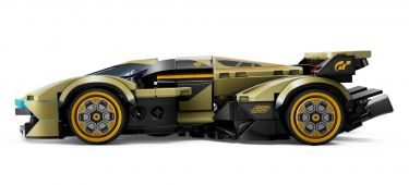 Vista lateral de un modelo LEGO Speed Champions inspirado en un vehículo de competición.