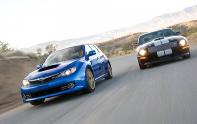 Ford Mustang Shelby GT vs Subaru Impreza WRX STI Ford Mustang Shelby GT vs Subaru Impreza WRX STI