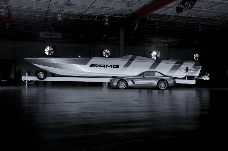 Mercedes-Benz SLS AMG and Cigarette Racing Boat Mercedes-Benz SLS AMG and Cigarette Racing Boat