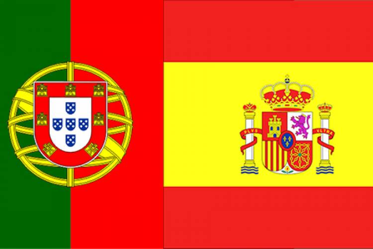 Bandera española bandera portuguesa Bandera española bandera portuguesa