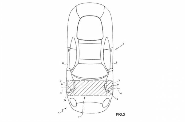 Bocetos del sistema de puertas de Ferrari Bocetos del sistema de puertas de Ferrari