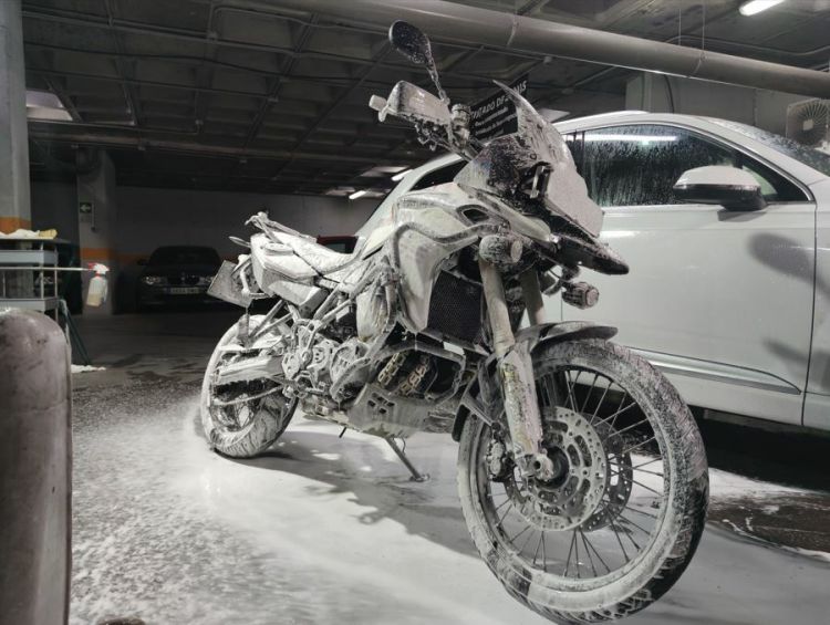 motorcycle washed