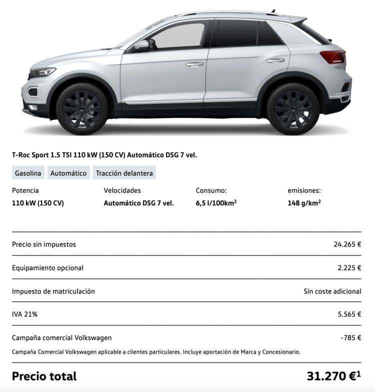 Precio Volkswagen T Roc 2022 1