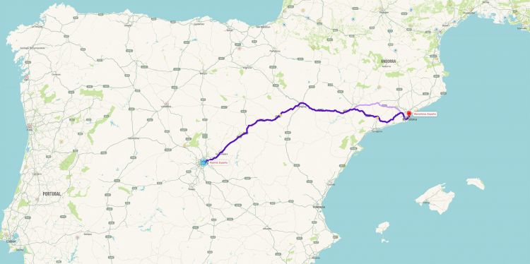 Waze Navegador Ruta Madrid Barcelona