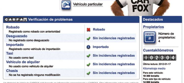 Kilometros Coche Segunda Mano Carfax
