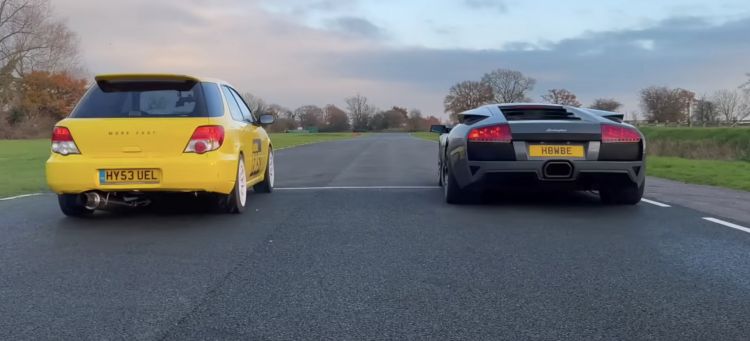 Subaru Wrx Sw Modificado Carrera Lamborghini Muercielago Video 2