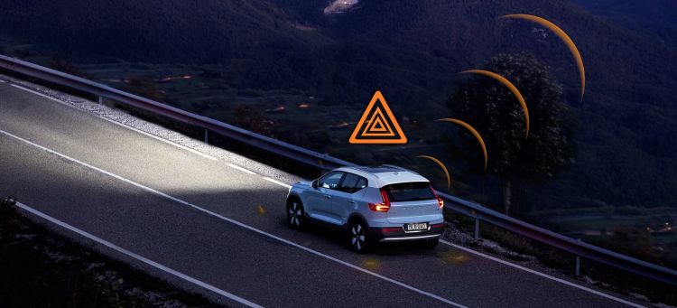 Volvo Seguridad Hazard Light Alert Coche Conectado